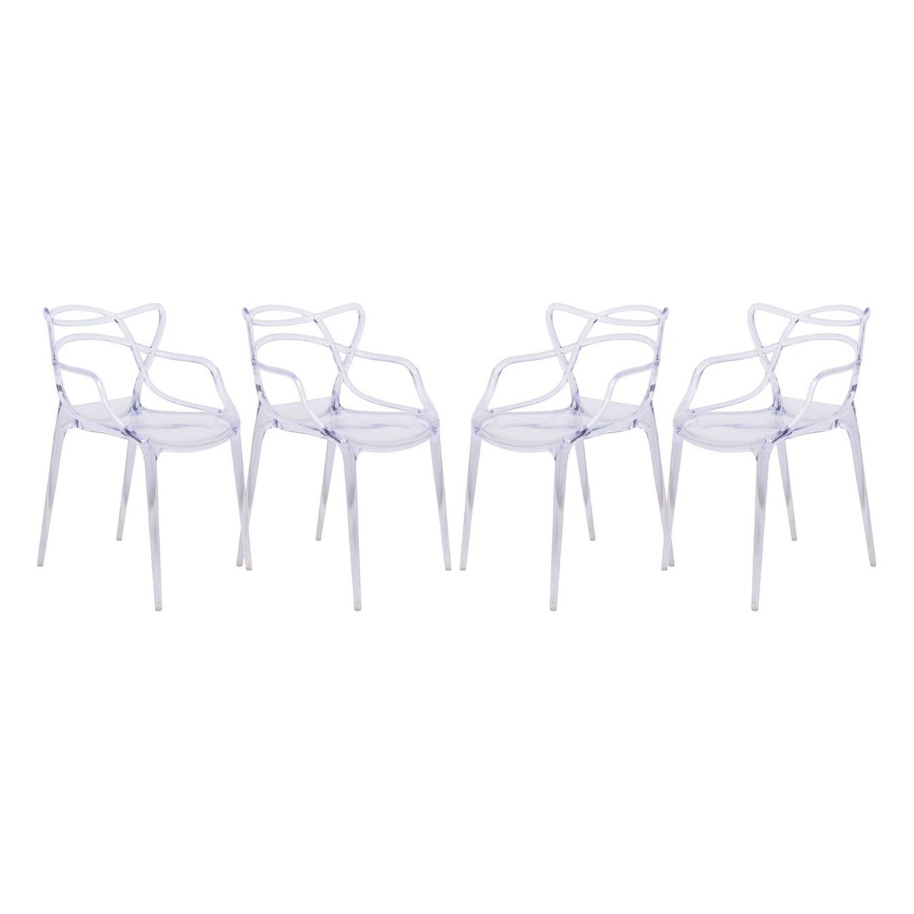 LeisureMod Milan Modern Wire Design Chair, Set of 4